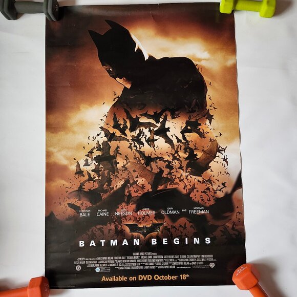 RETRO Batman Begins Movie Poster 2005 Christian Bale Katie Holmes Liam Neeson - Picture 1 of 4